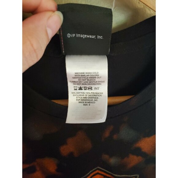 Women's Harley Davidson Black Tie-Die Design T-Shirt, Size S - Picture 4 of 7